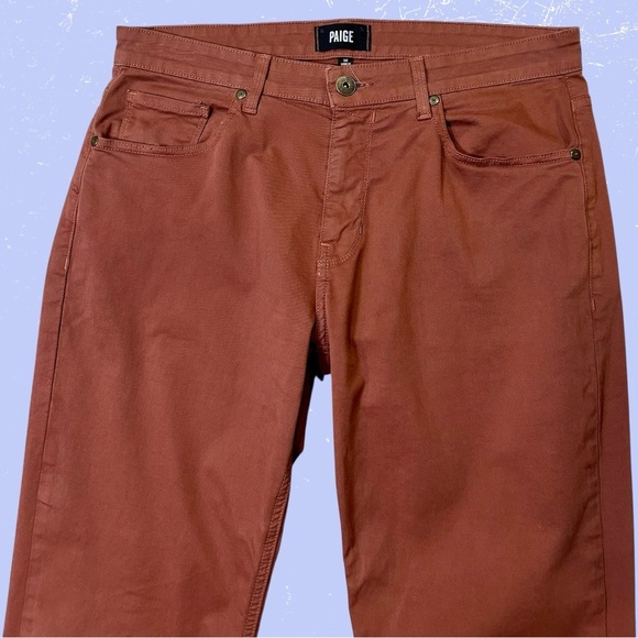 PAIGE Denim ‘Normandie’ Straight Leg Men’s Jeans in “Canyon Red” Size 32 - Picture 4 of 14